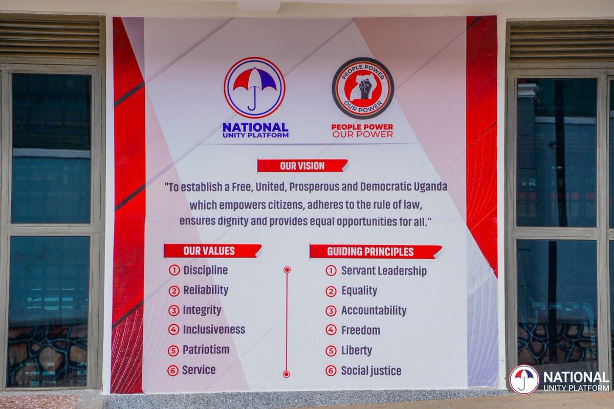If you support National Unity Platform retweet (repost) this tweet (post) because it might keep some of our comrades guided or reminded.

📌 OUR VISION

"To establish a Free, United, Prosperous and Democratic Uganda which empowers citizens, adheres to the rule of law, ensures
