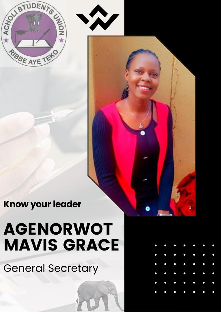 AcholiStu's tweet photo. #Know your leaders @11th ASU parliament

Name: Agenorwot Mavis Grace

Position: General secretary

Institution: Kampala International university-Main.

Course: Bachelor's degree in Education Literature and English 

Follow Her on X (Twitter) @grace_mavis336 https://t.co/VVSqkwANVa