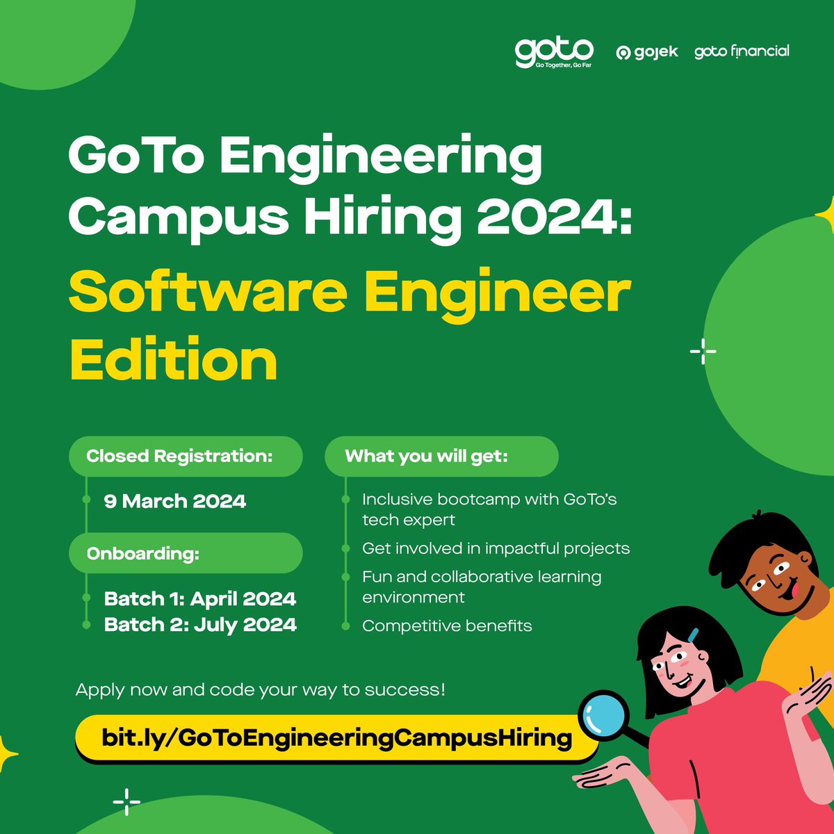 Calling all aspiring tech leaders! Join us and pave the way for your success in the dynamic world of technology! Apply now through bit.ly/GoToEngineerin… #GoToEngineeringCampusHiring #GoToAspiringTechLeaders