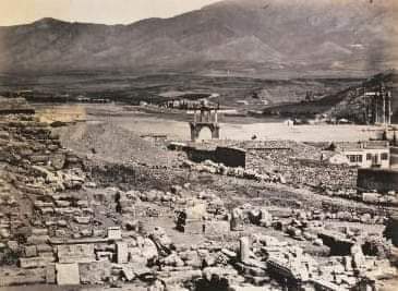 Hadrian's Gate and the Temple of Olympian Zeus, Athens | Photo by Henri Beck, 1868