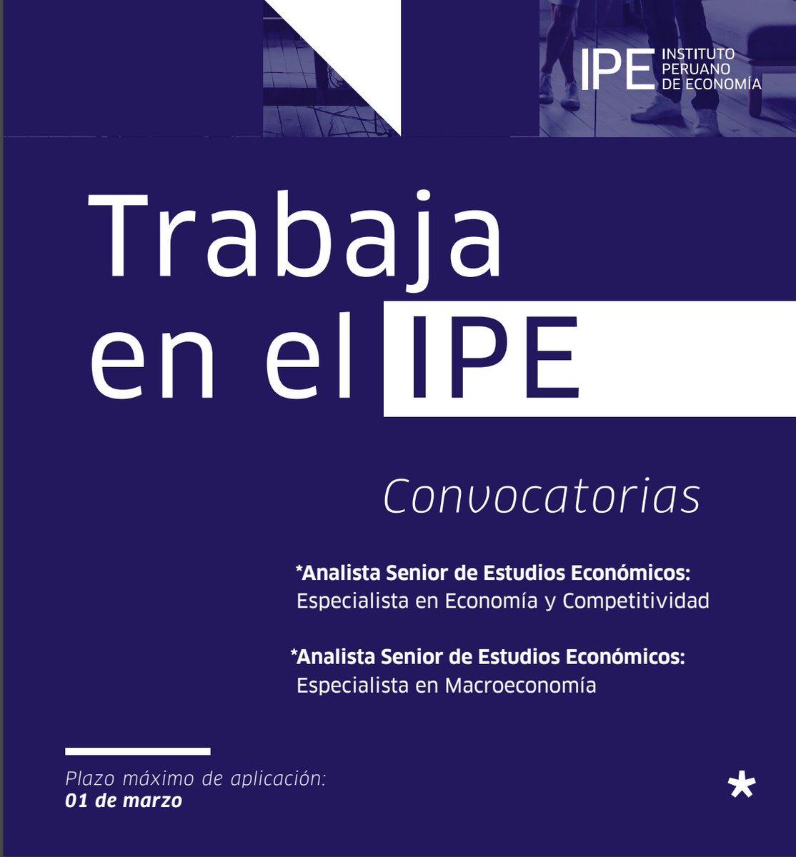 vfuentesc's tweet photo. En el @IPEopinion buscamos dos analistas senior que se sumen a nuestro equipo:

- Especialista en Macroeconomía: Aplica aquí: https://t.co/HPqf7Xk4ol
- Especialista en Economía y Competitividad. Aplica aquí: https://t.co/0Gn4fOq888

Gracias por compartir! https://t.co/FcuyRJD4Cv