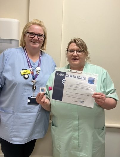 Congratulations Becky on completing your Care Certificate @GEHNHSnews @nag2710 @JeanetteHalborg @mrs_redferno @McLovelace #WeAreHCSWs