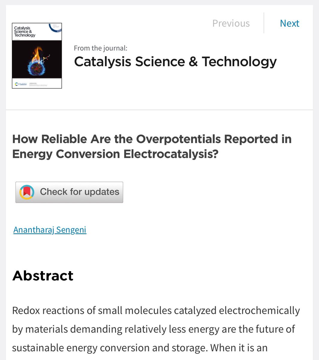 'It's time someone tied the bell on the cat! 😂😂'

A special gem indeed – my inaugural article since joining IITK (written after joining IITK)! Stay tuned for further updates in the final rendition! 🚀

#electrocatalysis #overpotential #energyconversion

pubs.rsc.org/en/content/art…