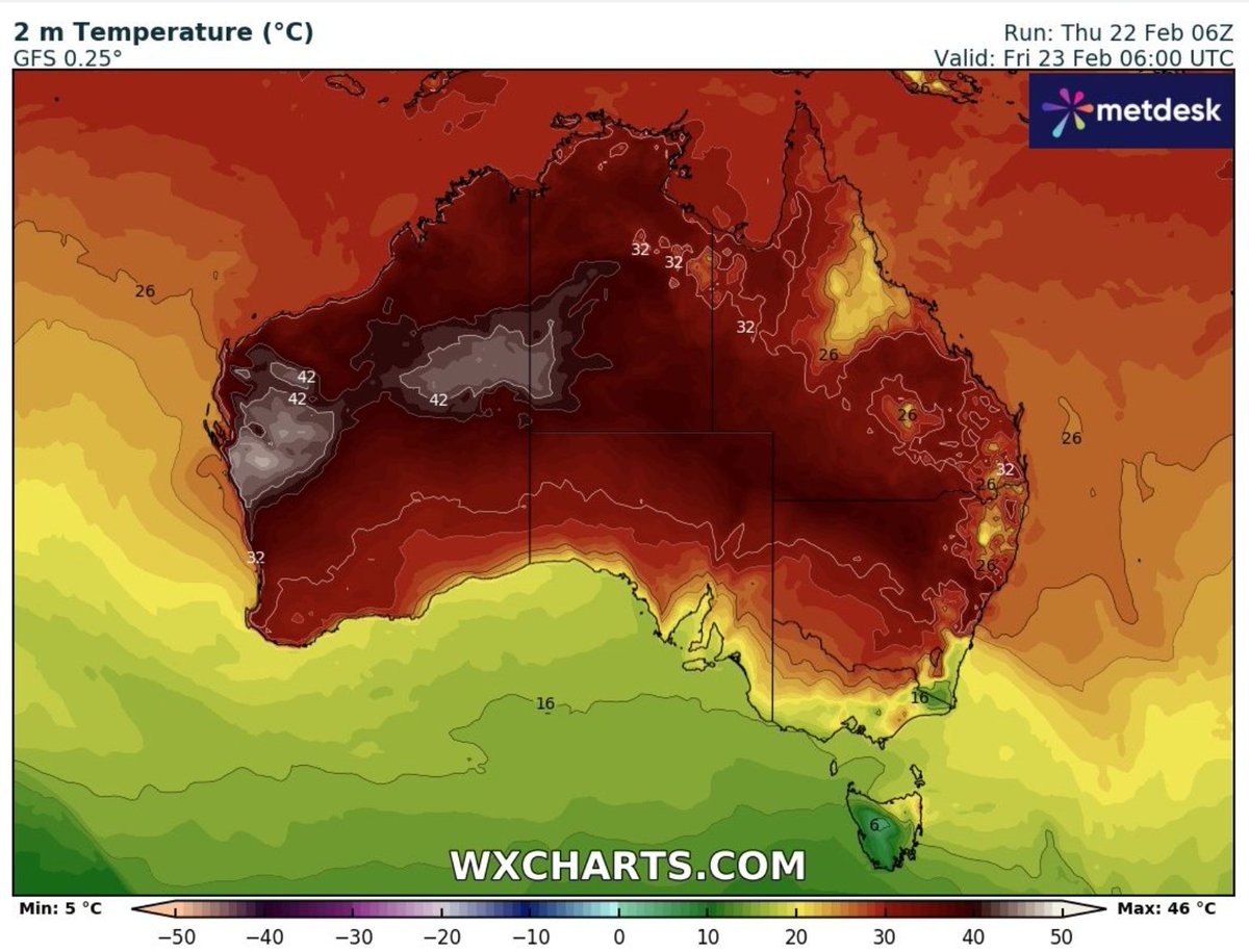 The relentless summer heat continues in #Australia. The West has been scorched, whilst the East coast has been hit by several cyclones. This is coal country - They earn billions from black coal and burning/exporting all that coal has consequences in the end.