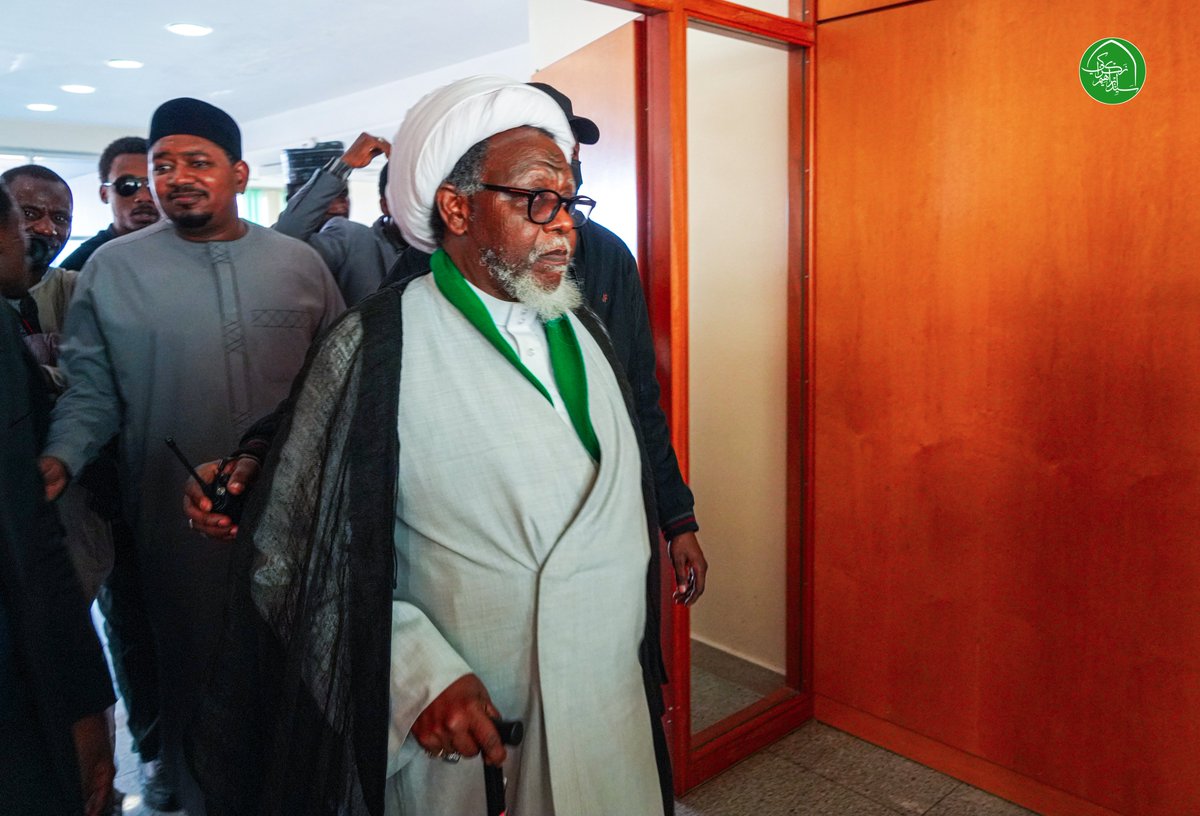SZakzakyOffice's tweet photo. Leader Sheikh Ibraheem Zakzaky (H) Returns Home

On February 21, 2024, Leader Sheikh Ibraheem Zakzaky (H) returned home after more than four months of stay in the Islamic Republic of Iran for medical treatment, accompanied by his wife, Mallama Zeenah.

The Sheikh's entourage was greeted with a rousing welcome by brothers and sisters of the Islamic movement, along with thousands of supporters and sympathizers. The welcome-back event took place in the Abuja Velodrome of the National Stadium, Abuja.

@Szakzakyoffice
#PrayForPalestine 
12/Sha'aban/1445
22/02/2024