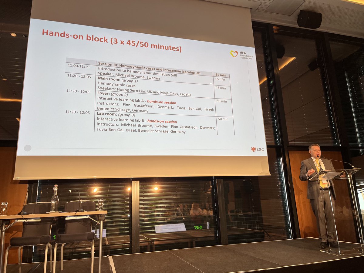 Full house #HFA_ESC #AdvancedHeartFailure Course in Vienna chaired by @FinnGustafsson with lots of interactive practical sessions providing tips and tricks to tackle #HeartFailure @MarcoMetra @MajaCikes @MRMehraMD @NirUrielMD @kevin_damman @heartofthemater