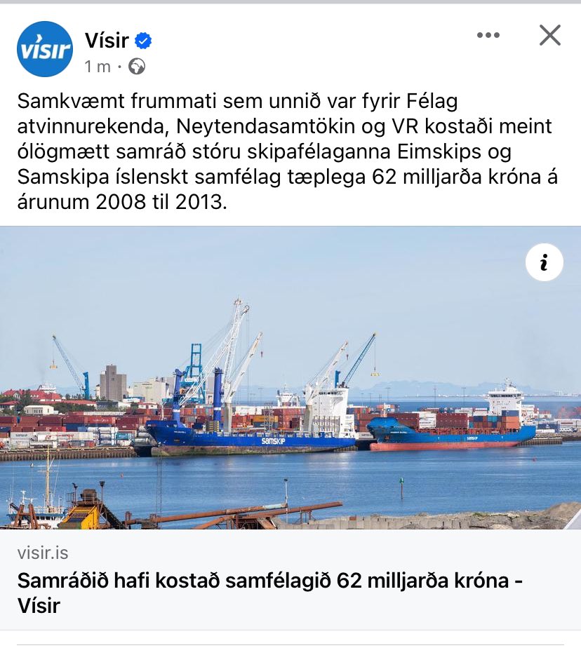 Kannski þarf að setja eimskip og samskip í lokað búsetuúrræði til að vernda innviðina okkar