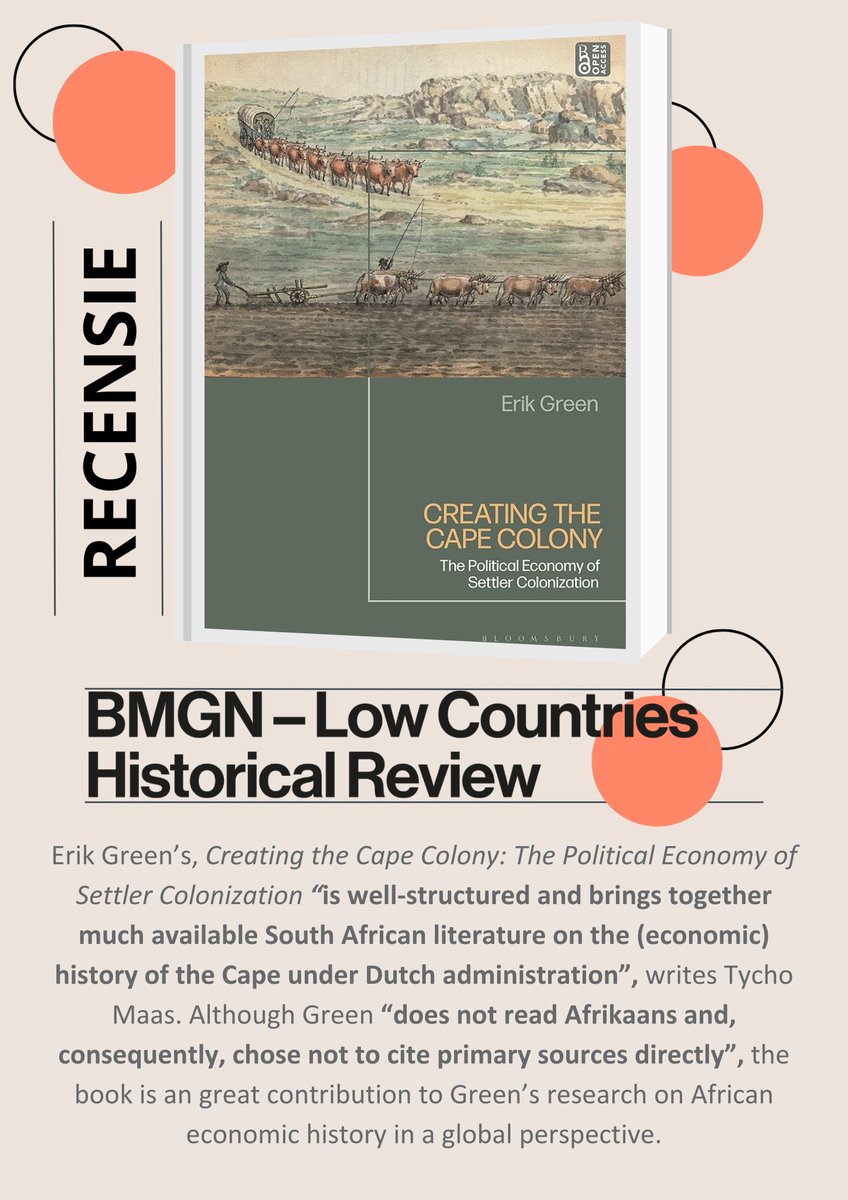 Tycho Maas read 'Creating the Cape Colony: The Political Economy of Settler Colonization' by Erik Green 👇read the full review at: ow.ly/NGcc50QGAOR