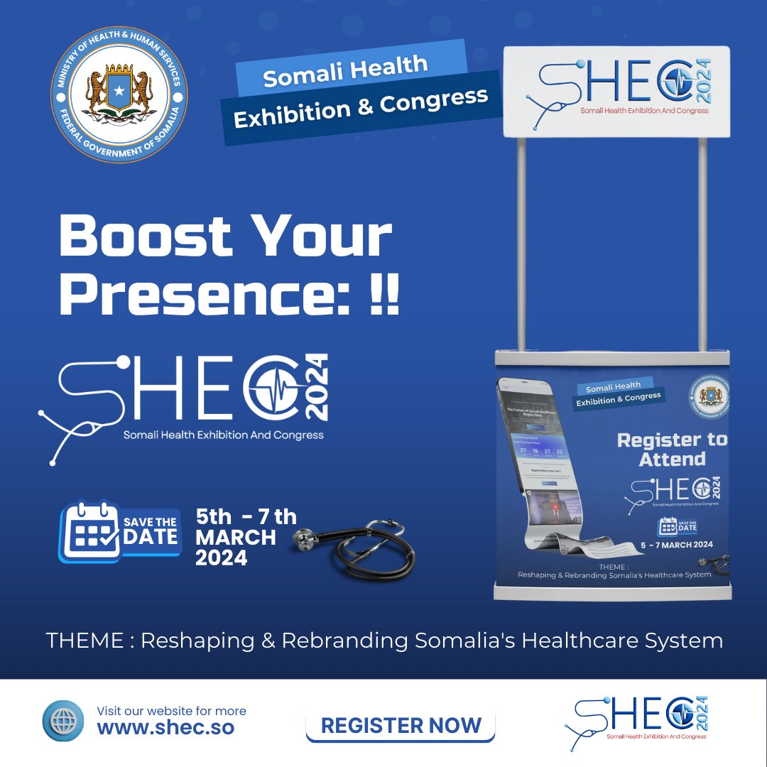 Boost Your Presence, Boost Your Impact: Elevate your brand with us and watch your visibility soar. #ElevateYourBrand #EnhanceVisibility #somalihealthexhibiton #somalihealthcongress