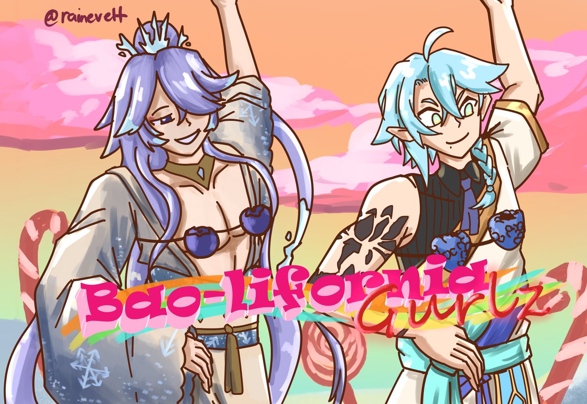 rainevelt's tweet photo. Finally finished it ^_^
Dust and Zeph as Baolifornia Girls : )
#zephalceaVT #DustXinyue https://t.co/L82qioOOF8