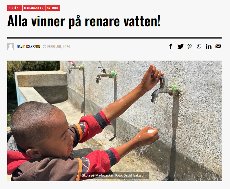 🌊Alla vinner på renare vatten! @annanilsdotter berättar för @davidglobal om WaterAids viktiga arbete på Madagaskar i ny intervju. 'Bättre vatten påverkar nästan alla hållbarhetsmål – fler barn går i skolan, hälsoläget förbättras'.🏥 globalbar.se/2024/02/alla-v… 🌍📖 @Global_Bar