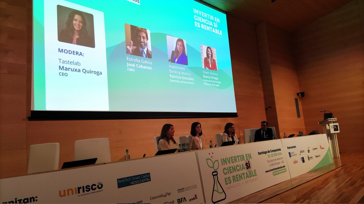 🚀 #investinscience | Round table focused on investment that responds to challenges, with the participation of <a href="/estrellagalicia/">Estrella Galicia</a>, <a href="/SomosABANCA/">ABANCA</a>, <a href="/elewitventures/">Elewit</a> and <a href="/LabTaste/">TASTELAB</a> 👇🏻