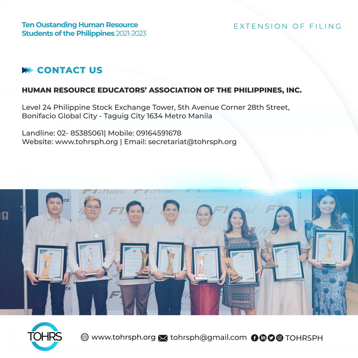 tohrsph's tweet photo. Calling all outstanding HR students in the Philippines! The Search for Outstanding Human Resource Students (TOHRS) is extended!

#TOHRS #HREAP #HumanResourceStudent https://t.co/Skh9IcvHq8