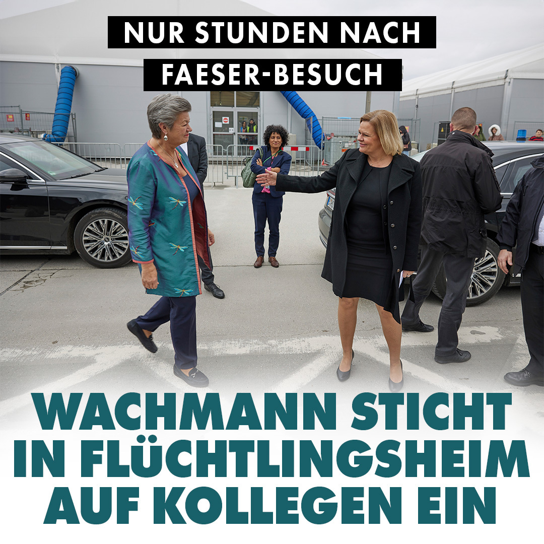 Nach dem Besuch von Faeser kehrte wieder Alltag in die Flüchtlingsunterkunft ein. In Tegel kam es in der Vergangenheit regelmäßig zu Messerangriffen und Schlägereien. Wenige Stunden nach Abreise der Ministerin kam es zu einer Messerstecherei.
nius.de/news/nur-stund…