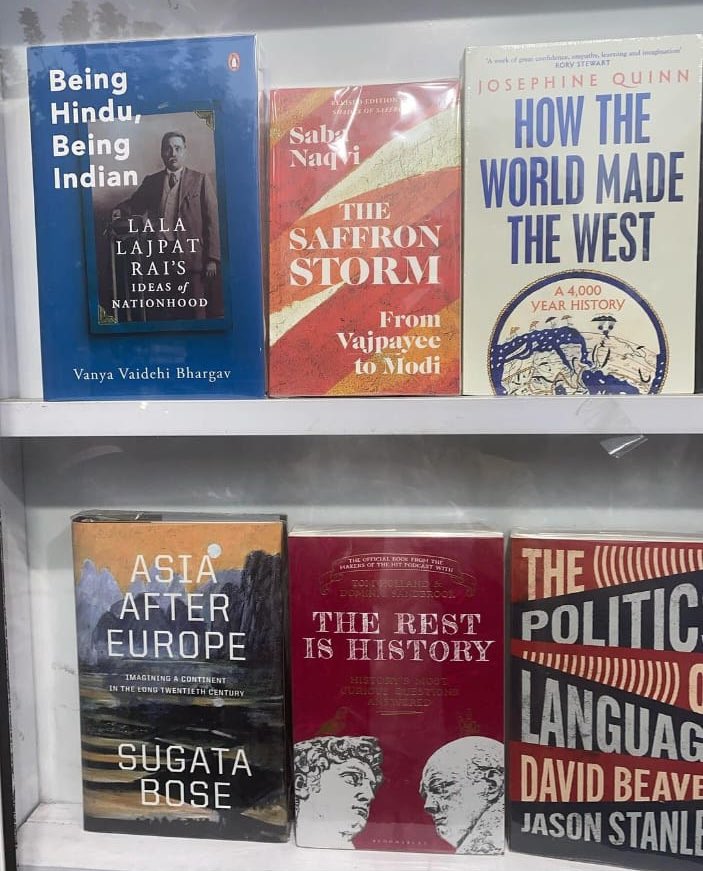 A family friend sent this! At the iconic <a href="/Bahrisons_books/">Bahrisons Bookseller</a> my absolute favourite bookstore &amp; one I’ve visited since I was a schoolkid ❤️ Can’t wait to go and see for myself! 

And happy to be in the company of Jason Stanley, @josephinequinn, Sugata Bose &amp; <a href="/_sabanaqvi/">Saba Naqvi</a> :)