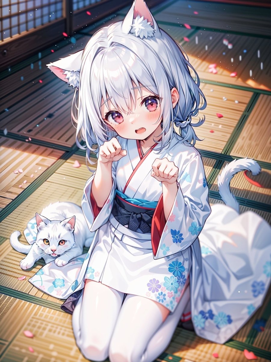tenko2427's tweet photo. にゃ、にゃあ…///🐈
#AIart #AIイラスト https://t.co/svDZP0glZc