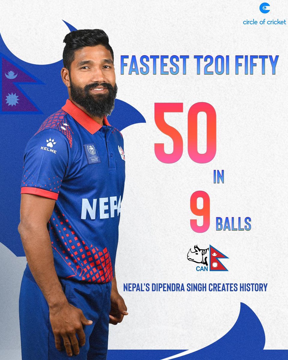 Played T20I Cricket like nobody else ever could. 50 in just 9 balls. #T20WorldCup2024 #ASIANGames