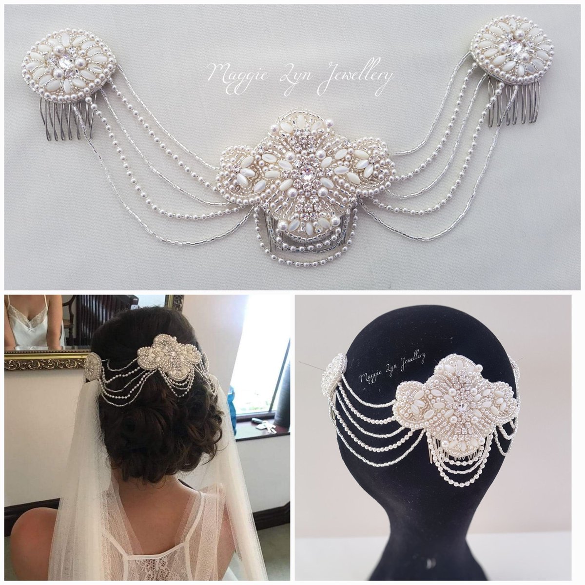 One of the most intricate custom creations I've ever made!  Each piece is meticulously crafted with love and attention to detail, making it a truly unique and special for your wedding day. 

#wedding #bride #bridalhair