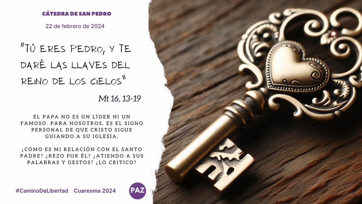 FeEspana's tweet photo. Liturgia de la #Palabra:
-1 Pe 5, 1-4. Yo, #presbítero con ellos, testigo de la pasión de #Cristo.
-Salmo 22.
El #Señor es mi pastor, nada me falta.
#Aleluya, aleluya, aleluya.
╬#Evangelio: #Mt16, 13-19.
Tú eres #Pedro, y te daré las #llaves del #reinodeloscielos. https://t.co/LUt83riXsd