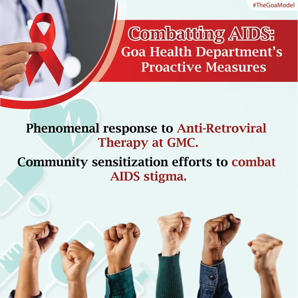 Goa Health Department's proactive steps against AIDS are commendable! Phenomenal response to Anti-Retroviral Therapy with nearly 7000 patients screened. Sensitizing the community is key in our battle against AIDS and stigma. #TheGoaModel #AIDS #HealthCare #GoaHealth