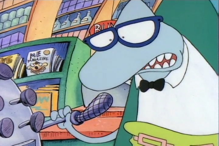GillmorIan's tweet photo. Remember when Filburt worked at a supermarket? 
🐢👓🏪🛒
#ThrowbackThursday #RockosModernLife #RockosHappySack #FilburtShellbach #90sTVShows #90sKidsShows #90sCartoons #90sNick #Nickelodeon #NickToons https://t.co/TRM5mebgi9