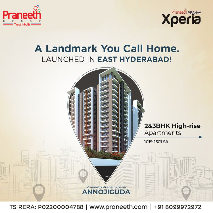 praneethgroup's tweet image. Praneeth Pranav Xperia features the best lifestyle crafted for the modern outlook on life.
🌐 : praneeth.com/xperia
☎️ : +91 8099972972
#PraneethGroup #PraneethPranavXperia #bestproject #2BHKflats #highriseapartments #easthyderabad #Annojiguda #hyderabad #BestFlats