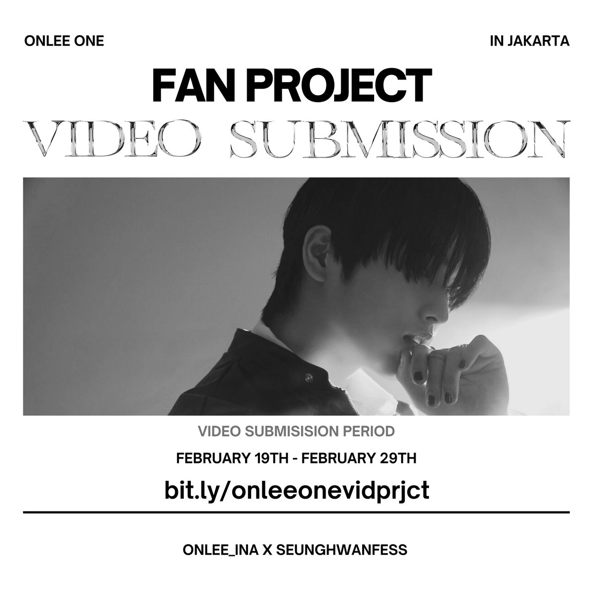 ONLEE_INA's tweet photo. ✨VIDEO SUBMISSION✨

ONLEE FANMEETING “ONLEE ONE” IN JAKARTA

Kami mengajak para OLEE untuk berpartisipasi dalam video project yang akan di tayangkan saat acara Fanmeeting berlangsung. 

Kalian dapat mengirimkan video di 🔗https://t.co/rzSaMSs5eC https://t.co/bNgP4QjN2j
