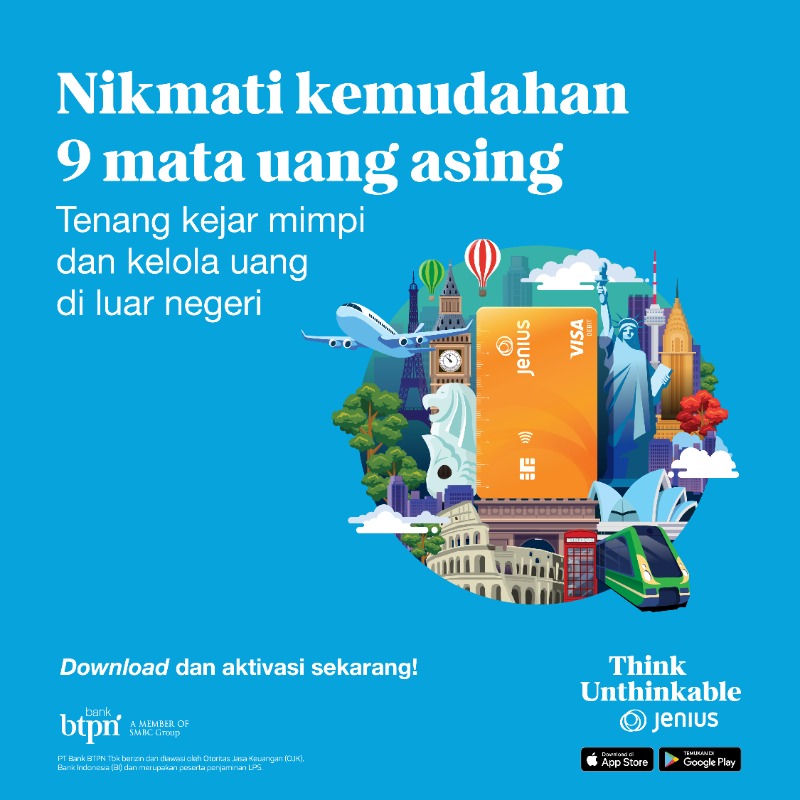 JeniusConnect's tweet photo. Traveling ke luar negeri jadi lebih mudah karena kamu bisa jual dan beli 9 mata uang asing langsung di Jenius. 

Download sekarang!
