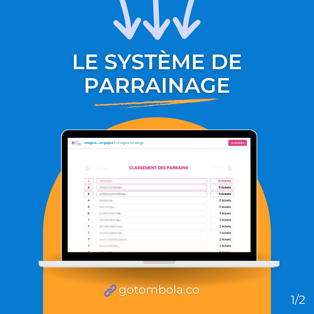 GoTombolaFR's tweet photo. 🎉 C’est nouveau chez GoTombola ! Découvrez notre système de parrainage, prêt à révolutionner vos campagnes de collecte de fonds! 🚀

https://t.co/D3pG4s6Wmm

#GoTombola #Parrainage #Tombola #Loterie #Innovation #CollecteDeFonds https://t.co/D8e6L4Ijsb