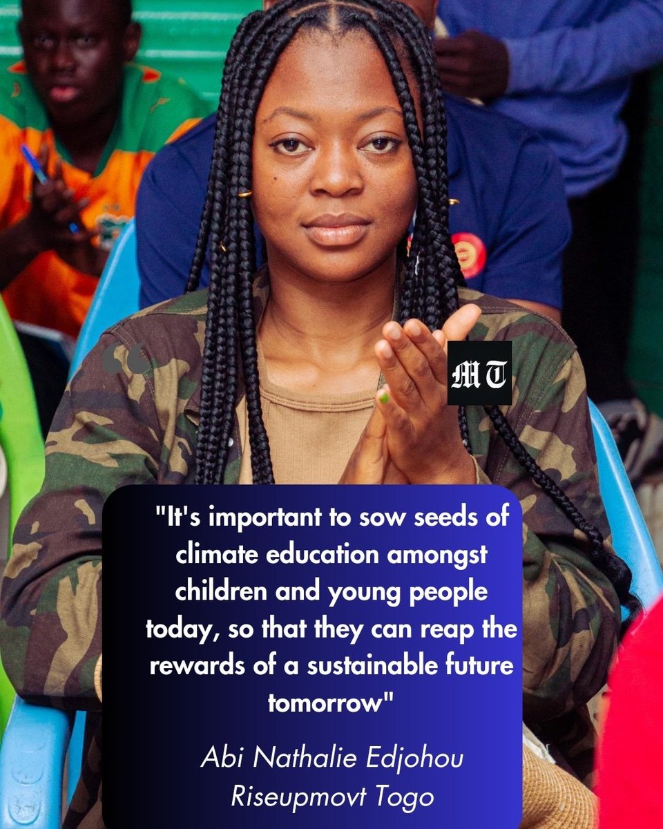 Seeds of Climate education: Togo's Climate justice advocate Abi Nathalie Edjohou believes sowing seeds of Climate education in a generation of young people will deliver a sustainable future for all. @Sunnyforfuture