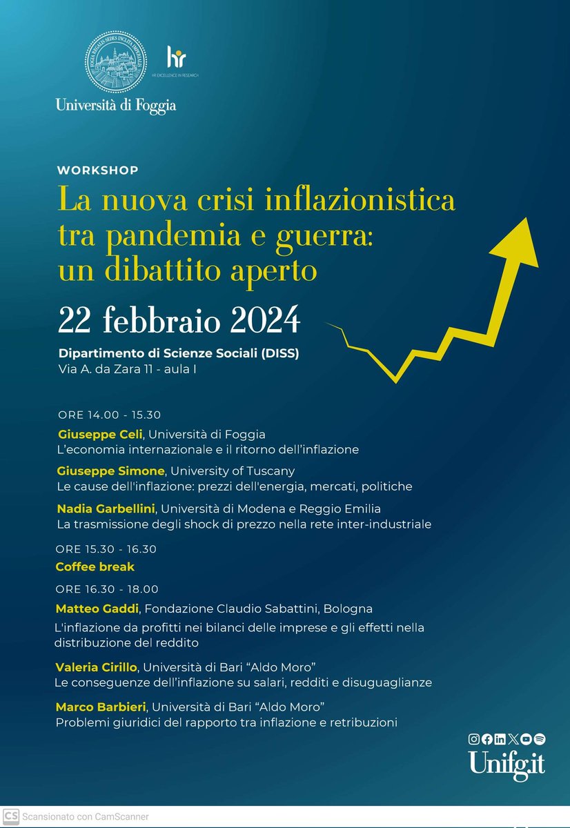 Questo pomeriggio <a href="/unifg/">Università di Foggia</a>