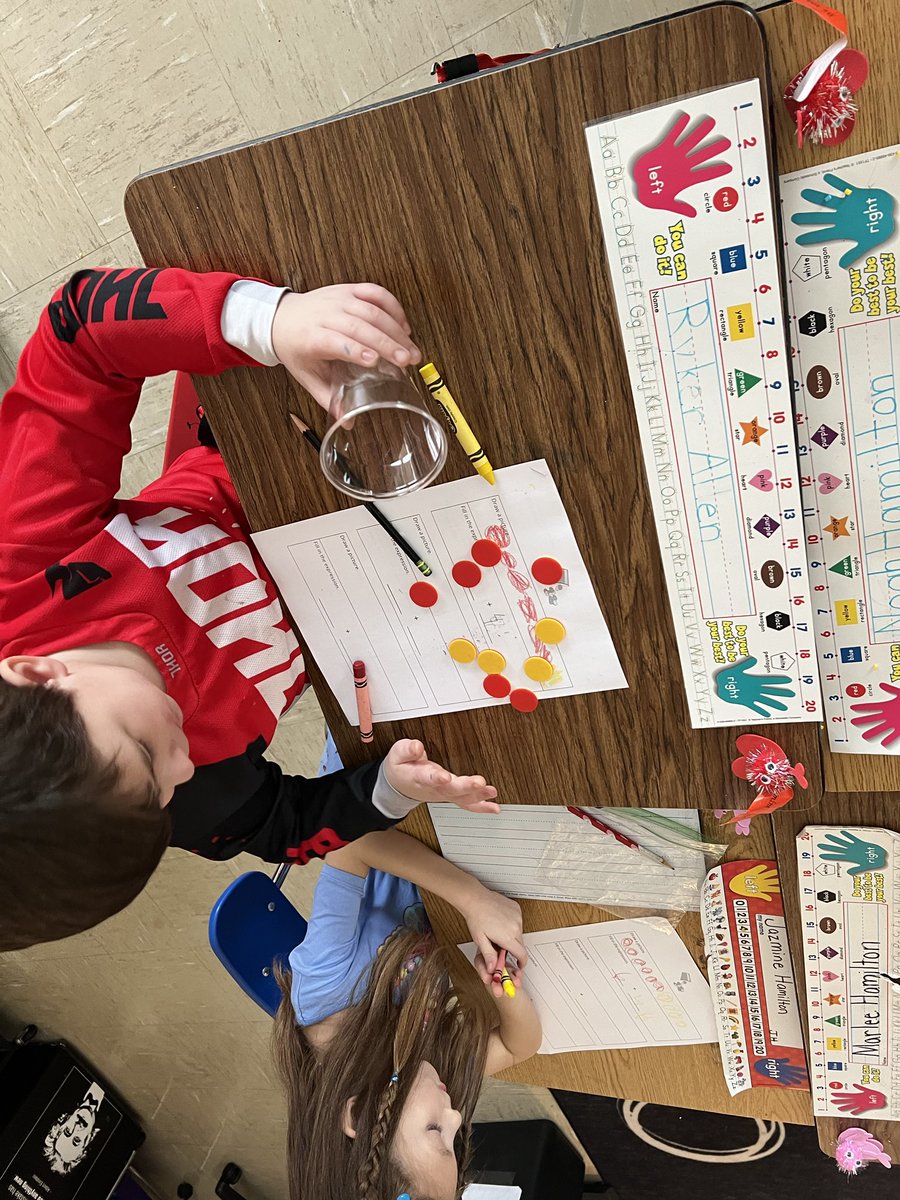 thirdday82's tweet photo. Mrs. Ortiz’s Kindergarten students learning addition equations playing Shake and Spill with @IllustrateMath @cannonsburgelem @Janice_Marcum https://t.co/twWBLS3YcQ