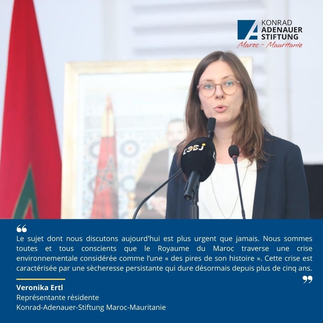 KasMaroc's tweet photo. [STRESS HYDRIQUE: QUI GAGNERA?]
Extrait du discours de Veronika Ertl, Représentane résidente de @KasMaroc donné lors de l'inauguration du Talk Ingénieurs organisé par l'Alliance des Ingénieurs Istiqlaliens en partenariat avec notre fondation.
#stresshydrique #maroc https://t.co/8RIK4olPnp
