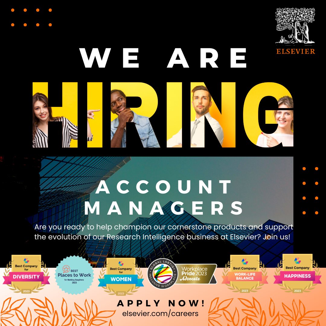 CatherineAdenle's tweet photo. Elevate your career at Elsevier as one of the key players in their Research Intelligence team! Apply now -
https://t.co/xzLar2pyGb
#Salesjob #Elsevier #ResearchIntelligence #hiringnow #marketingjobs https://t.co/PNzYDzv9wc