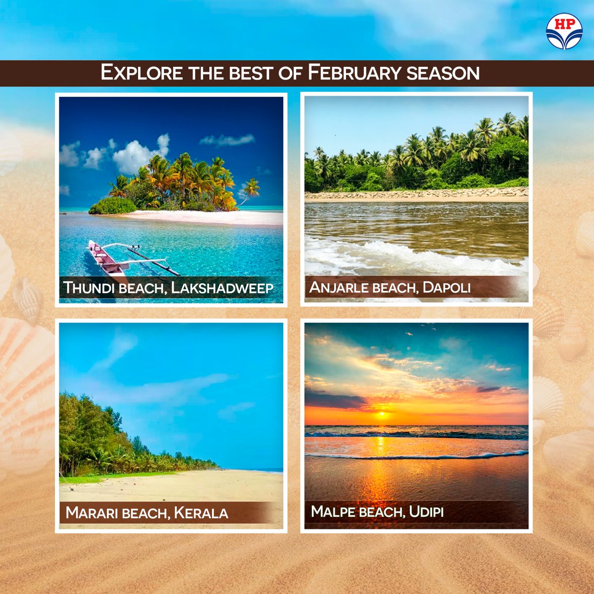 Make February a memorable month by planning a long vacation at one of these beautiful beach destinations. Experience the beauty of India at its best. 

#HPCL #HPRetail #MeraHPPump @hpcl #BeachDestination #vacation