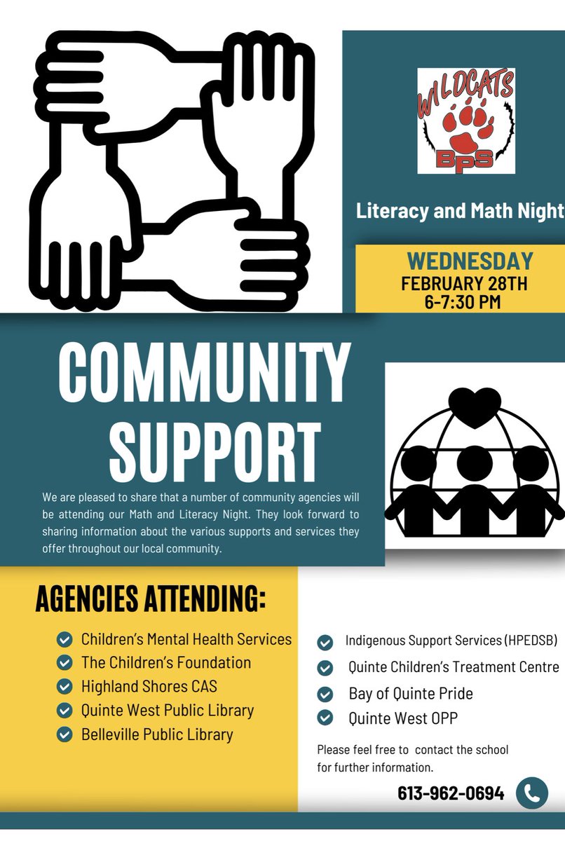 The flyer below lists all the community partners supporting our upcoming Literacy and Math Night.  Check it out!