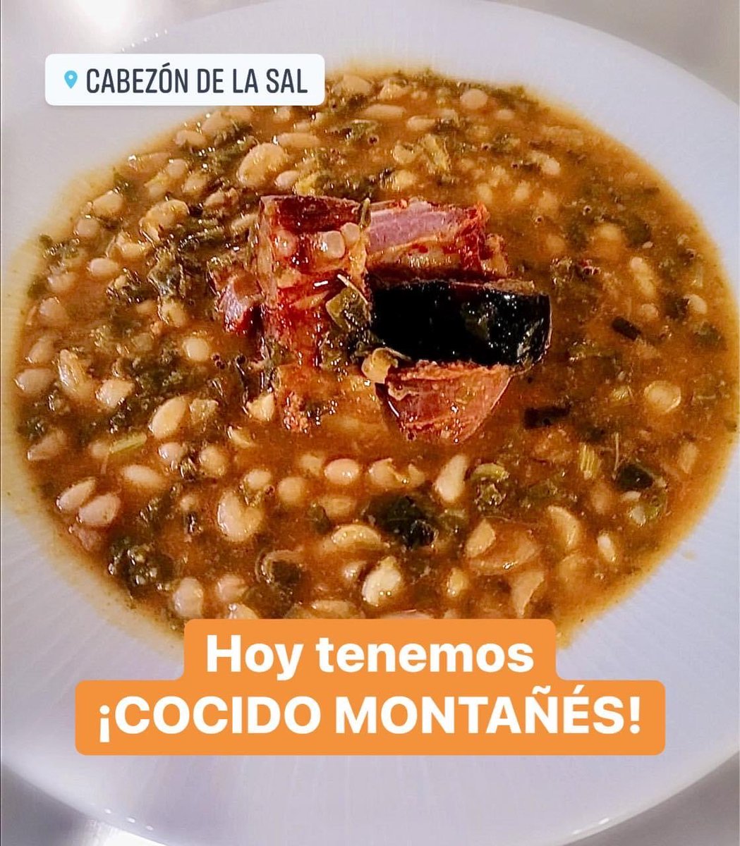 Hoy tenemos Cocido  montañés en nuestro menú del día. ¿Te vienes? Reservas 
☎️ 673 183674 #Cocidomontañes