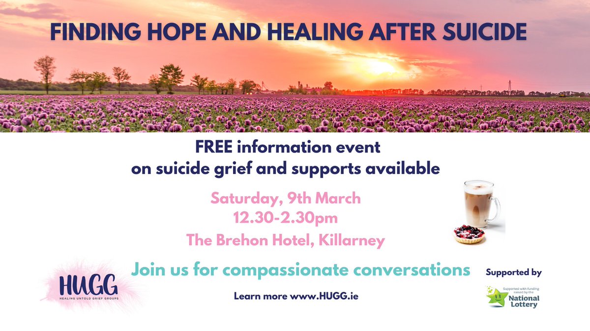 "Amazing presentations. I felt every one of those feelings since losing my daughter." Anonymous feedback

Our next free information event is on 9th March, The Brehon Hotel, Killarney. We hope you can join us.