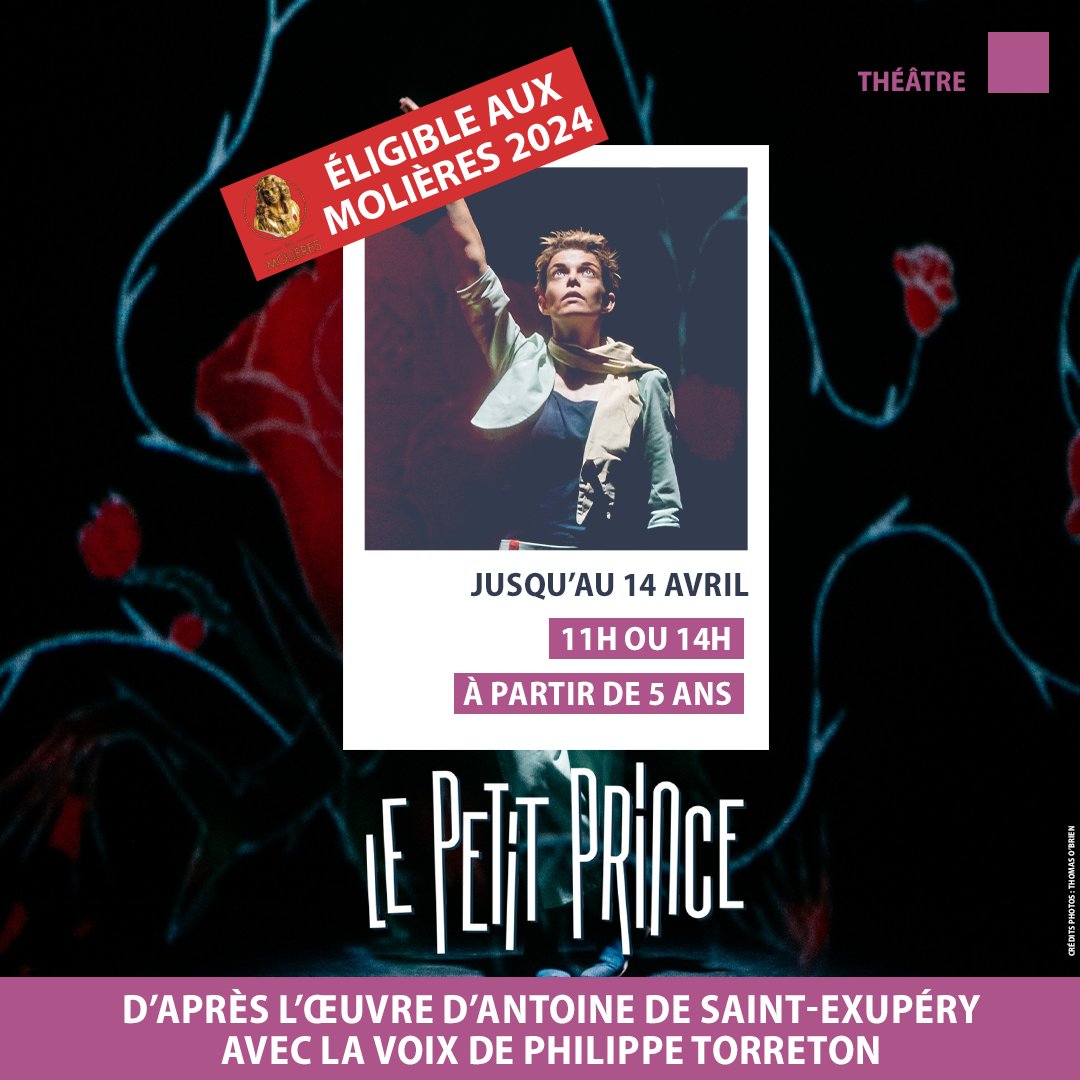 🏆 J-1 ÉLIGIBLE AUX MOLIÈRES 2024 🟪 « Le Petit Prince », d'après l'œuvre d'Antoine de Saint-Exupéry 🗓 Corporatives le 14 février à 11h et le 2 mars à 14h Hoël Le Corre, Moulla 🎫 lascala-paris.fr/.../nos-specta… #lascalaparis #paris #theatre #spectacles #molieres2024