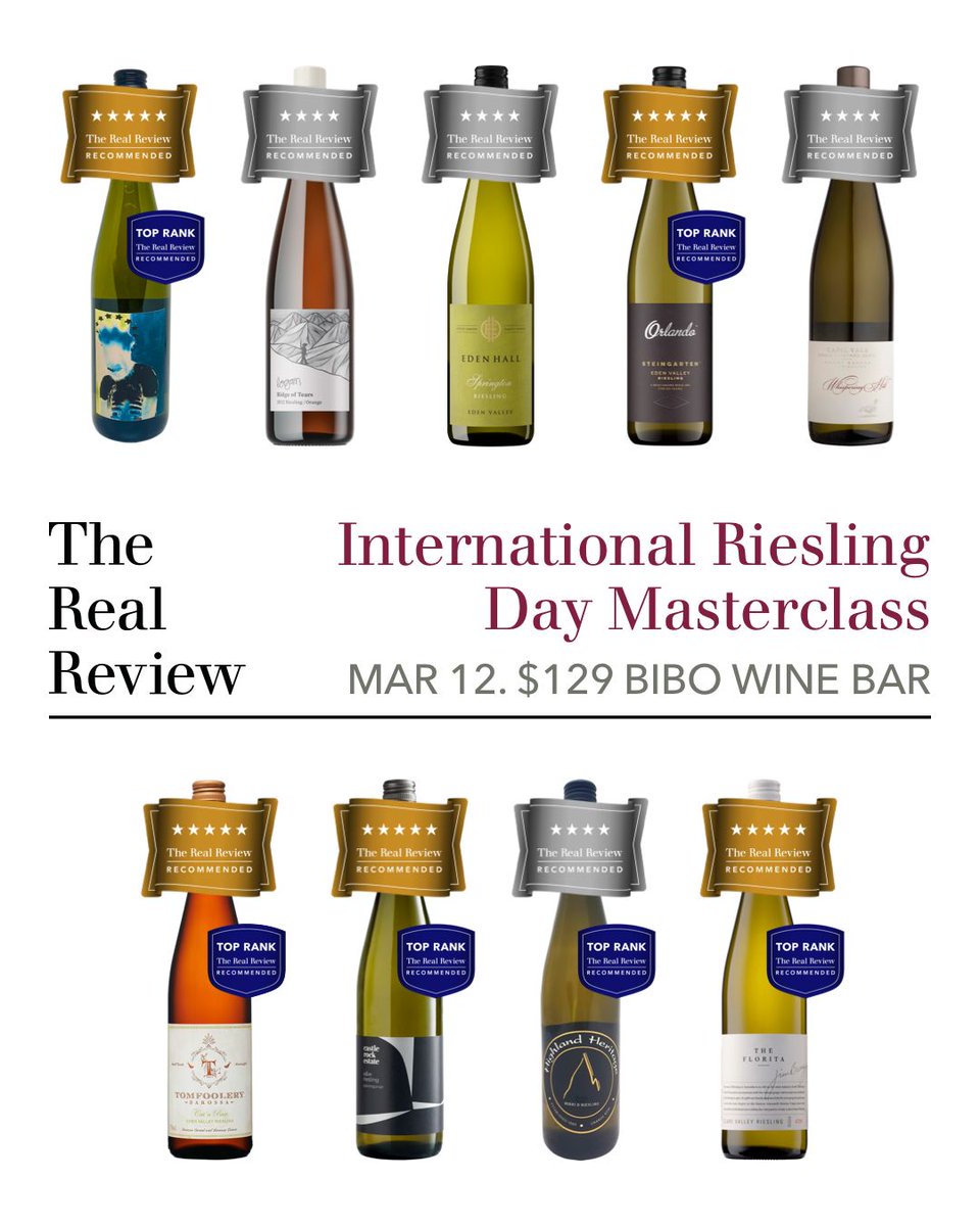 TheRealRvw's tweet photo. Celebrate International Riesling Day with us at bibo wine bar on March 12th! Join The Real Review's Aaron Brasher for an exclusive tasting of top Australian Rieslings from premier regions.

https://t.co/xKaTsMfu6V

#therealreview #rieslingmasterclass #internationalrieslingday https://t.co/LNCA5GfLHG