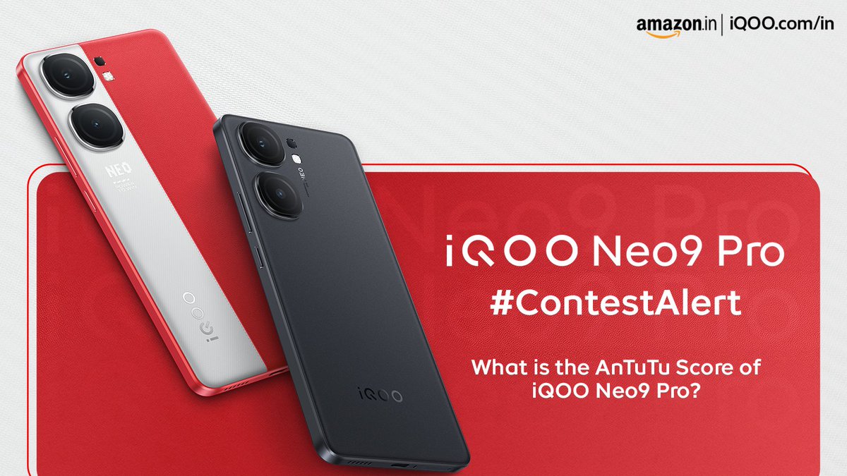 #ContestAlert! Watch our Launch Event on YouTube and Win* #iQOONeo9Pro 🤩 Comment with the correct answers using #iQOONeo9Pro #PowerToWin #AmazonSpecials 

*T&amp;C Apply: bit.ly/3OQjQwP 
Know More -rb.gy/1gu7nl   
Watch Now - bit.ly/48ooUQ7