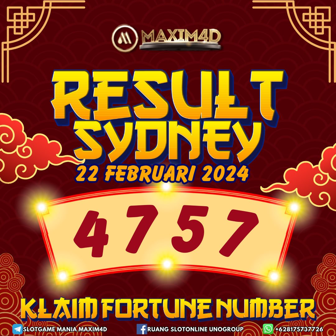 Maxim4dofficial's tweet photo. 🎱RESULT SYDNEY🎱
Kamis,22 Februari 2024 
RESULT ⏩4757⏪SAH

MINIMAL BET 1000
DISC 4D » 64%
DISC 3D  » 56%
DISC 2D  » 28%
DAFTAR SEKARANG DI #MAXIM4D

LINK DAFTAR» https://t.co/jZFqo34OHB
#unogroup #togelonline #togeljitu #resultsydney #resultsdy #togelsdy #Resulttogelhariini https://t.co/O7Wd2M2SpG