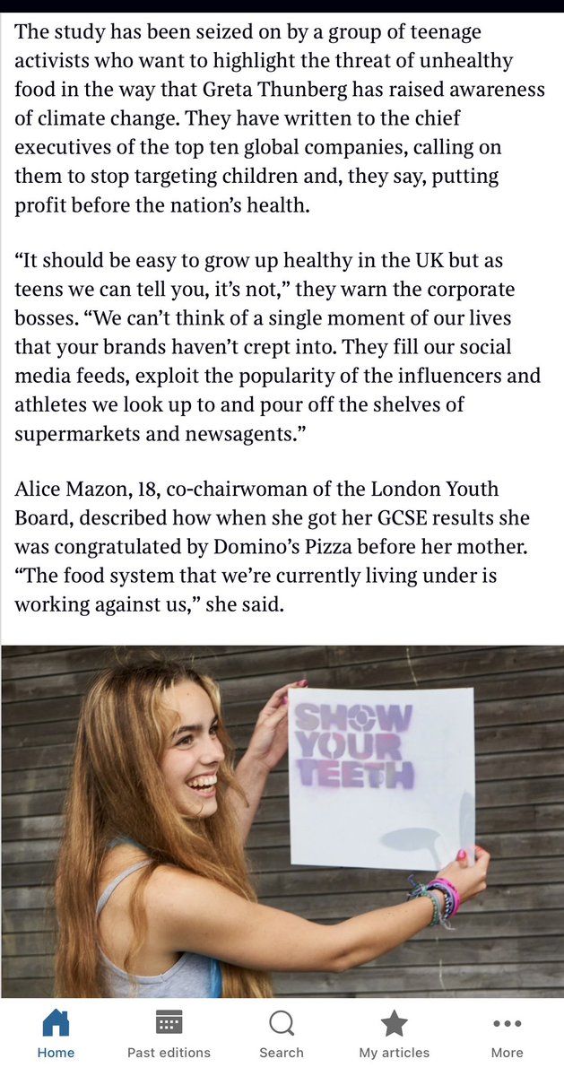 ‘Majority of food giants’ profit in UK comes from junk food’ Most of what the biggest food companies in the UK make, sell & advertise is ultra-processed food high in fat, sugar & salt. This kind of food is designed & marketed to be consumed in excess. 👉thetimes.co.uk/article/811338…