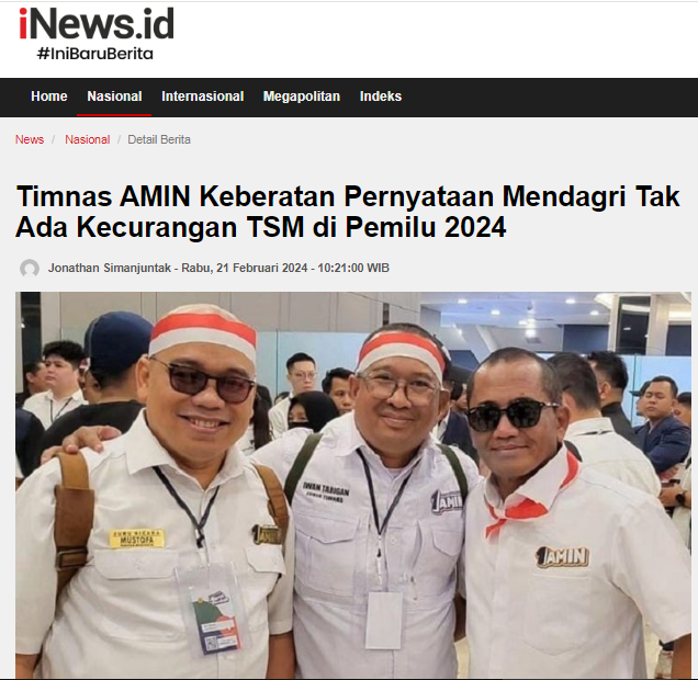 BSbukit's tweet photo. Timnas AMIN mengaku keberatan atas pernyataan Mendagri Tito Karnavian yang menyebut tidak ada pelanggaran Terstruktur, Sistematis, dan Masif di Pemilu 2024. Timnas AMIN menyebut Tito tidak berwenang menyatakan itu.
kenapa dia urusin yg bukan Urusannya? ada apa? 😎 https://t.co/YC6PuRUwmz