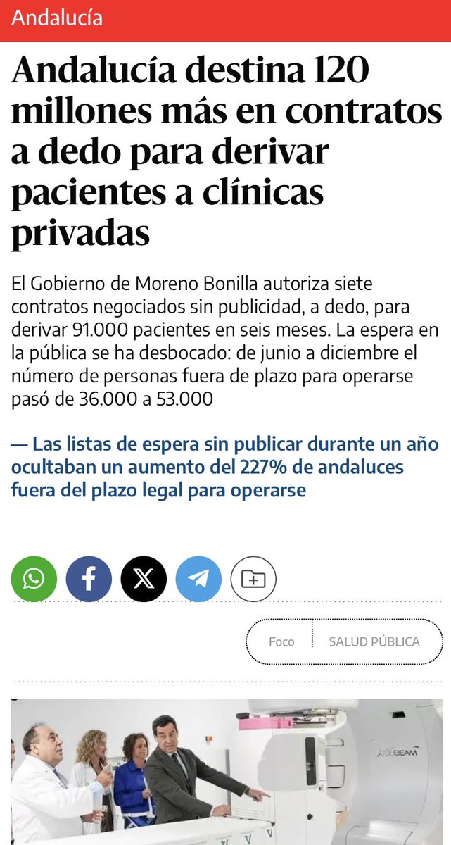 joancmarch's tweet photo. #Andalucía destina 120 millones en contratos a dedo para derivar a 91.000 #pacientes a #clínicasprivadas en 6 meses
La espera en la pública desbocada: en 6 meses las personas fuera de plazo para #operarse: de 36.000 a 53.000
✅https://t.co/atEPe2FUEE
@DaniCela8 @a1varo_lopez https://t.co/1Q2h4VHk0r