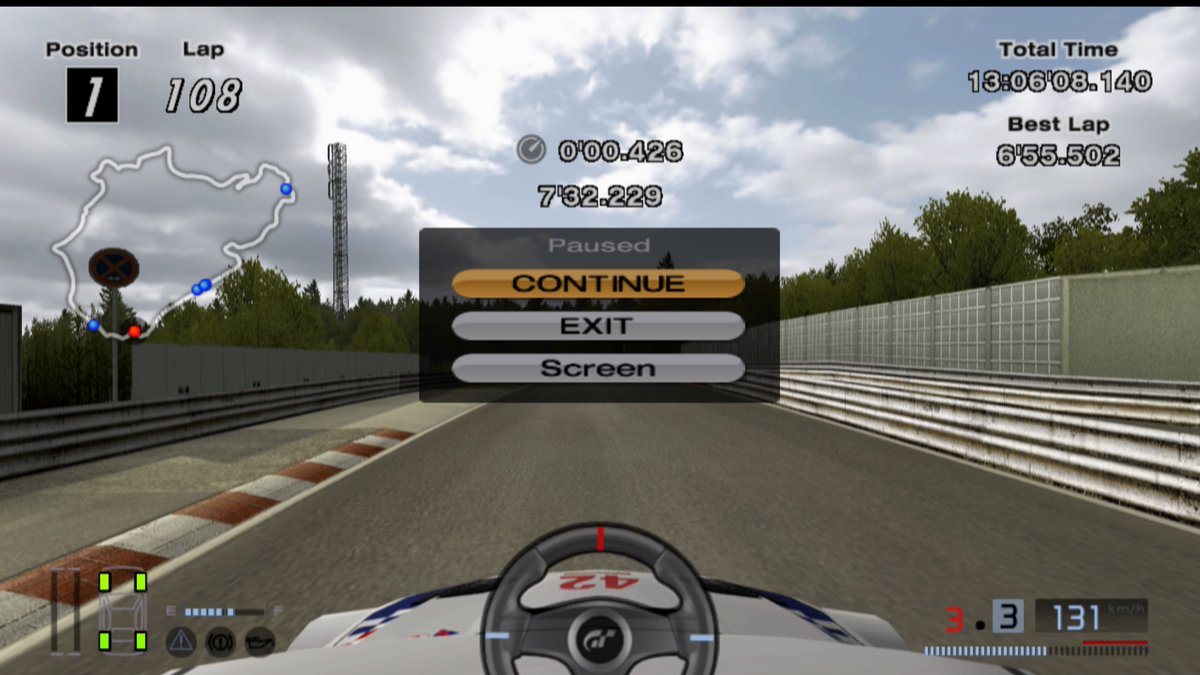 „Only“ lasted 13 hours in the 24 hr Nürburgring Endurance event before I really started to struggle to keep myself awake.
Hope the save states work and I can continue later. Would hate to see this progress being lost…

I’ll take a loooooooooooong rest now!