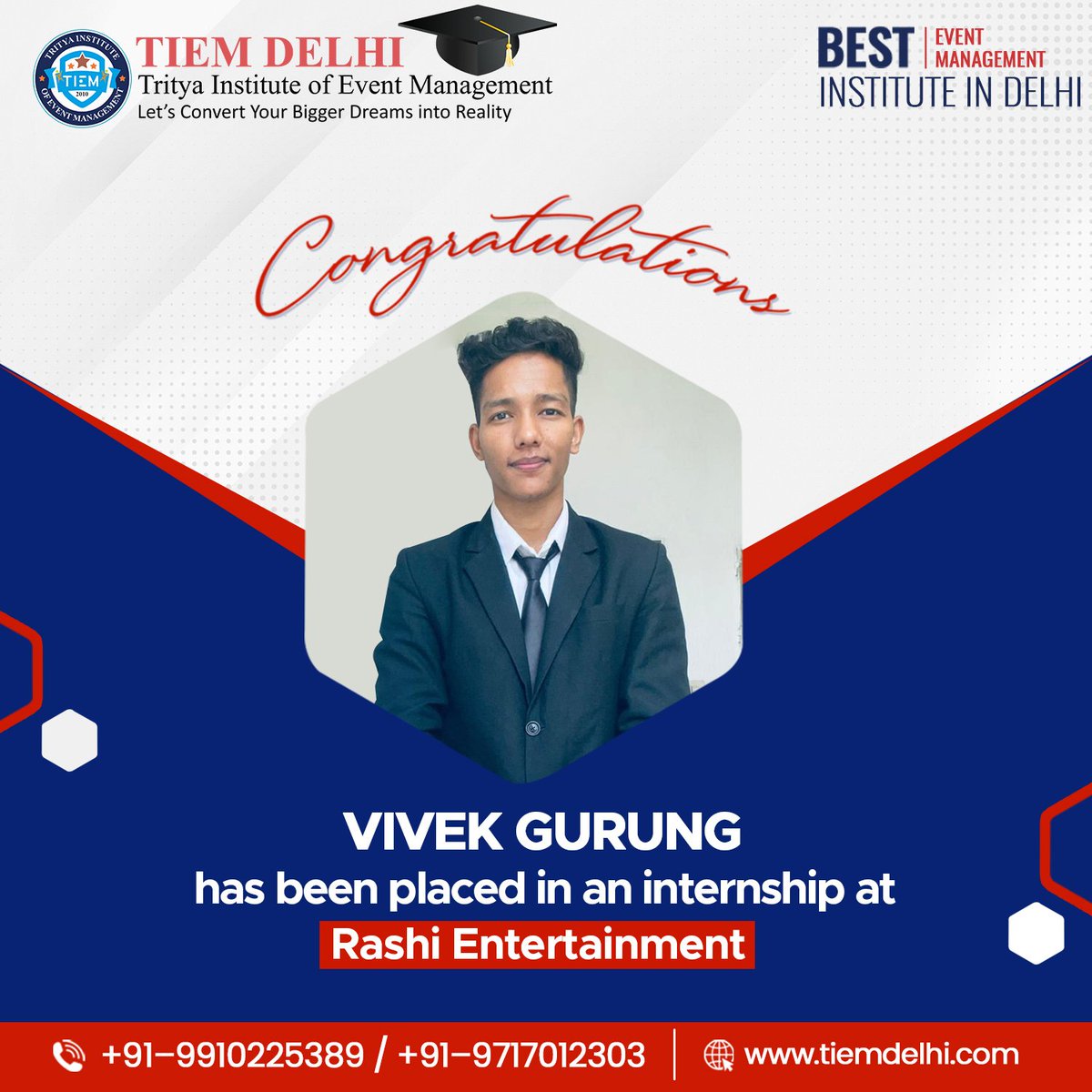 🎉 Exciting News! 🎉
Congratulations to TIEM Student Vivek Gurung for securing an internship at Rashi Entertainment! 🌟 Your hard work and dedication have paid off, Vivek. 🚀
.
.
#InternshipOpportunity #RashiEntertainment #FutureLeaders #Education