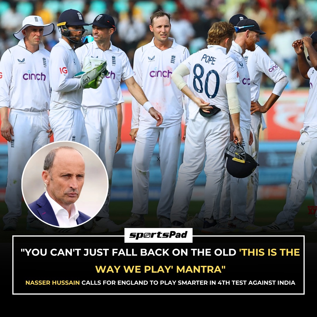 Nasser Hussain feels England batters must adapt to conditions better and make it count once set in the fourth Test against India in Ranchi, starting today.

#sportspad #NasserHussain #INDvsENGTest #ranchi #OlliePope #YashasviJaiswal #rohitsharma