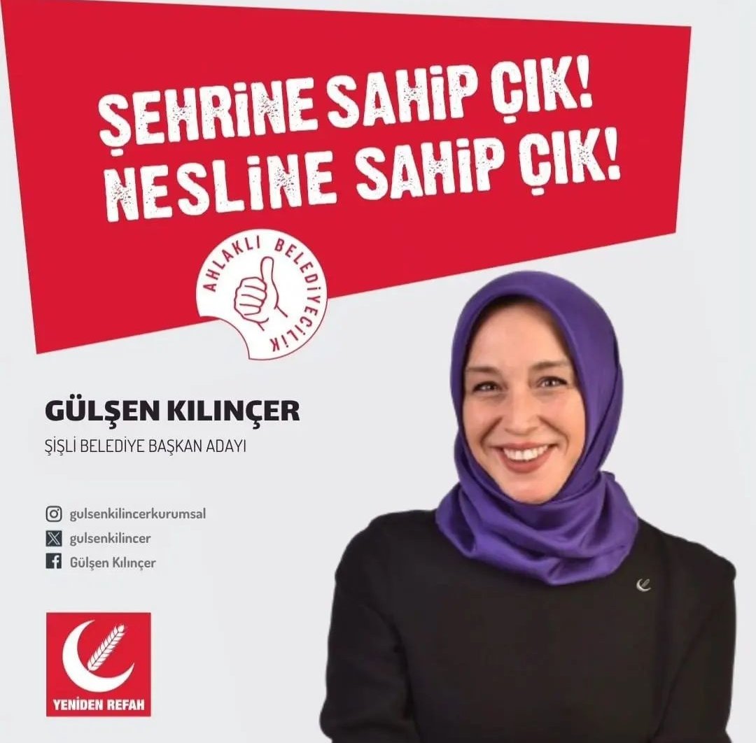 SetenayKanar's tweet photo. Şişli Belediye Başkan Adayımız Sn. Gülşen KILINÇER'e başarılar diliyoruz.

“Refahlı Şehirler, Güvenli Yarınlar” için Şişli Bize Emanet!

@yrefahsisli https://t.co/LQJ1TA1brM