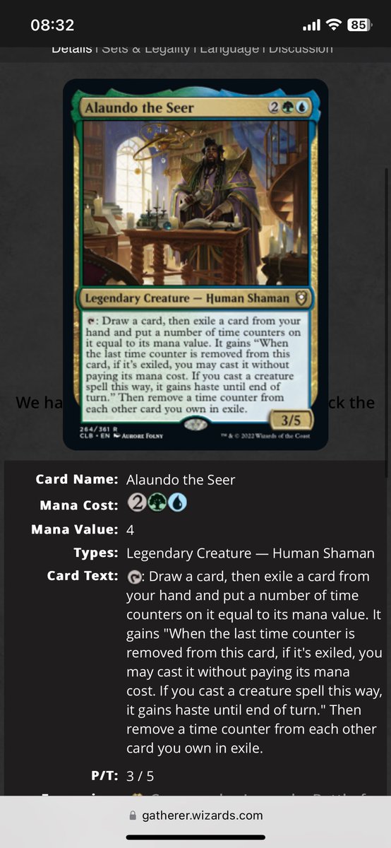 BigDaddyAngiiu's tweet photo. @benjithebrewer @PendragonMTG I use it in Alaundo it allows me to win the game early https://t.co/ZwfL1pIOQr